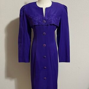 Vintage Lady Carol of New York Dress Womens Size 14 Violet Made in USA